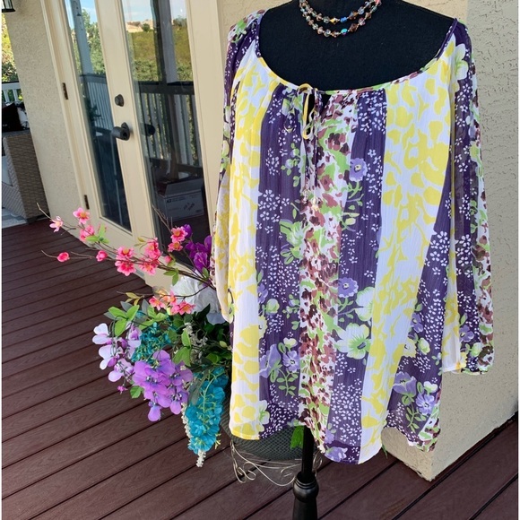 Elementz Women Floral Blouse size 2X - Picture 4 of 13